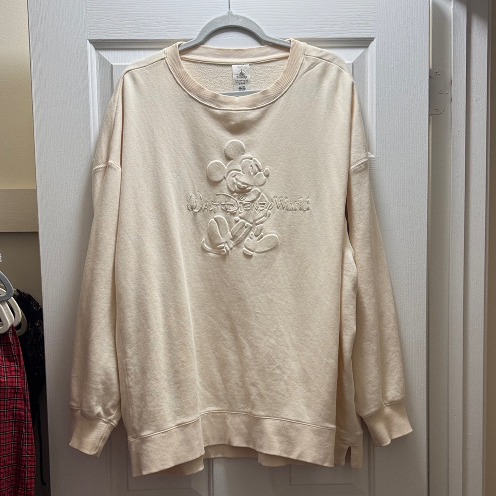 Disney Women's Cream Mickey Mouse Sweatshirt